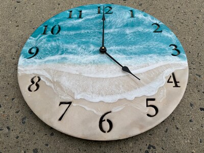 Beach Clock Without Shells, Coastal Boho Chic Nautical Shore Decor Home House Gift Retired Ocean Lover Mom Grandma Aunt Sister New Jersey - image6